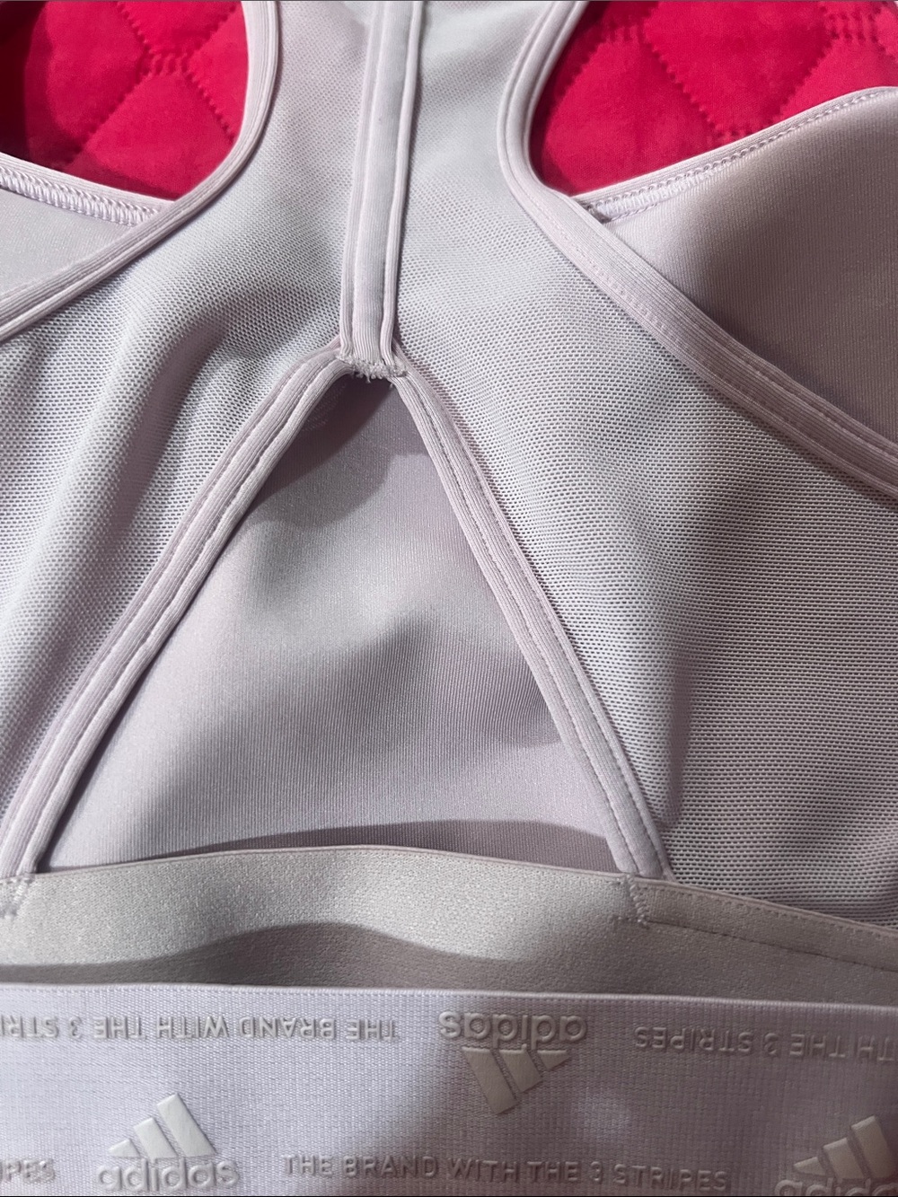 adidas Light Mauve Racerback Sports Bra with Wide Underband - Picture 7 of 12